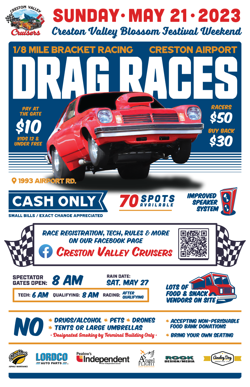2023 Creston Drag Races Poster