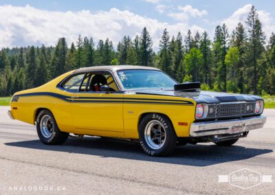 1974 Plymouth Duster at the 2023 Airport Drag Races
