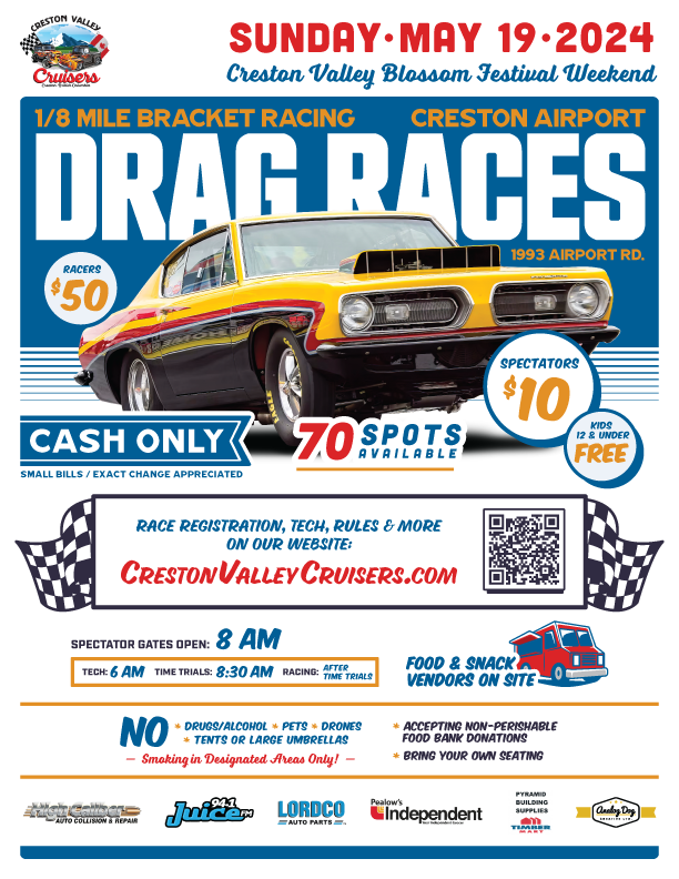 2024 Creston Airport Drag Races poster